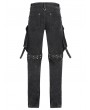 Devil Fashion Black and Silver Studded Punk Gothic Detachable Pants for Men