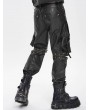 Devil Fashion Black and Bronze Studded Punk Gothic Detachable Pants for Men