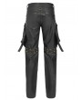 Devil Fashion Black and Bronze Studded Punk Gothic Detachable Pants for Men