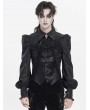 Devil Fashion Black Gothic Floral Pattern Swallow-Tailed Shirt for Men