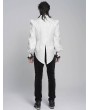 Devil Fashion White Gothic Floral Pattern Swallow-Tailed Shirt for Men