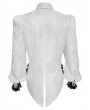 Devil Fashion White Gothic Floral Pattern Swallow-Tailed Shirt for Men