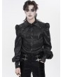 Devil Fashion Black Retro Gothic Batwing Collar Button-Up Shirt for Men