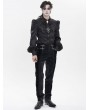 Devil Fashion Black Retro Gothic Batwing Collar Button-Up Shirt for Men