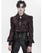Devil Fashion Burgundy Retro Gothic Batwing Collar Button-Up Shirt for Men