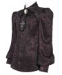 Devil Fashion Burgundy Retro Gothic Batwing Collar Button-Up Shirt for Men