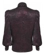 Devil Fashion Burgundy Retro Gothic Batwing Collar Button-Up Shirt for Men