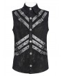 Devil Fashion Black Gothic Punk Buckle Strap Sleeveless Shirt for Men