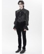 Devil Fashion Black Retro Gothic Floral Embroidery Pattern Shirt for Men