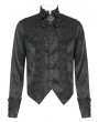 Devil Fashion Black Gothic Embroidered Swallowtail Party Shirt for Men