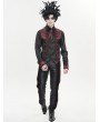 Devil Fashion Black and Red Gothic Embroidered Swallowtail Party Shirt for Men
