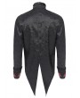 Devil Fashion Black and Red Gothic Embroidered Swallowtail Party Shirt for Men