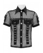 Devil Fashion Black Gothic Punk Mesh Short Sleeve Shirt for Men