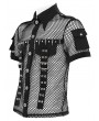 Devil Fashion Black Gothic Punk Mesh Short Sleeve Shirt for Men