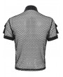 Devil Fashion Black Gothic Punk Mesh Short Sleeve Shirt for Men