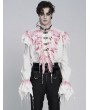 Devil Fashion White and Red Retro Gothic Vampire Fringe Ruffle Shirt for Men