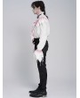 Devil Fashion White and Red Retro Gothic Vampire Fringe Ruffle Shirt for Men