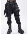 Devil Fashion Black Gothic Punk Distressed Irregular Short Skirt for Men