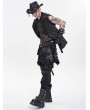 Devil Fashion Black Gothic Punk Distressed Irregular Short Skirt for Men