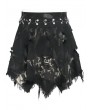 Devil Fashion Black Gothic Punk Distressed Irregular Short Skirt for Men