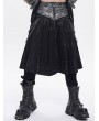 Devil Fashion Black Gothic Punk O-ring Belted Chain Skirt for Men
