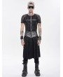 Devil Fashion Black Gothic Punk O-ring Belted Chain Skirt for Men