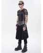 Devil Fashion Black Gothic Punk O-ring Belted Chain Skirt for Men