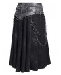 Devil Fashion Black Gothic Punk O-ring Belted Chain Skirt for Men