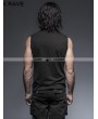 Punk Rave Black Gothic Punk Sleeveless Shirt for Men