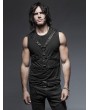 Punk Rave Black Gothic Punk Sleeveless Shirt for Men