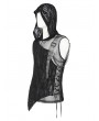Devil Fashion Black Gothic Punk Hooded Asymmetric Tank Top for Men