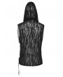 Devil Fashion Black Gothic Punk Hooded Asymmetric Tank Top for Men