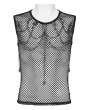 Devil Fashion Black Gothic Punk Mesh Tank Top with Chain