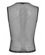 Devil Fashion Black Gothic Punk Mesh Tank Top with Chain