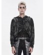 Devil Fashion Black Gothic Punk Distressed Hooded Top for Men