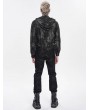 Devil Fashion Black Gothic Punk Distressed Hooded Top for Men