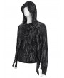Devil Fashion Black Gothic Punk Distressed Hooded Top for Men
