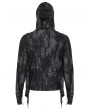 Devil Fashion Black Gothic Punk Distressed Hooded Top for Men