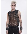 Devil Fashion Black Gothic Punk Decadent Mesh Vest Top for Men