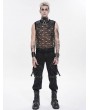 Devil Fashion Black Gothic Punk Decadent Mesh Vest Top for Men