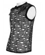Devil Fashion Black Gothic Punk Decadent Mesh Vest Top for Men