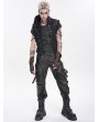 Devil Fashion Black Gothic Punk Distressed Chain Waistcoat for Men
