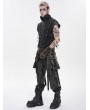 Devil Fashion Black Gothic Punk Distressed Chain Waistcoat for Men
