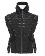 Devil Fashion Black Gothic Punk Distressed Chain Waistcoat for Men