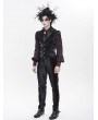 Devil Fashion Black Retro Gothic Embroidery Jacquard Waistcoat for Men