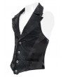 Devil Fashion Black Retro Gothic Embroidery Jacquard Waistcoat for Men