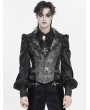 Devil Fashion Silver and Black Retro Gothic Embroidery Jacquard Waistcoat for Men