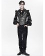 Devil Fashion Silver and Black Retro Gothic Embroidery Jacquard Waistcoat for Men