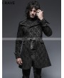 Punk Rave Black Gothic Script Box-Pleat Jacket for Men
