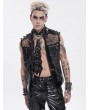 Devil Fashion Black Gothic Punk Rock Spiked Leather Vest for Men